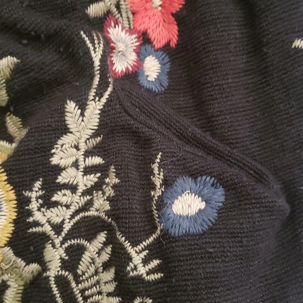 Johnny Was Floral Embroidered Black Cardigan size S - Picture 14 of 14